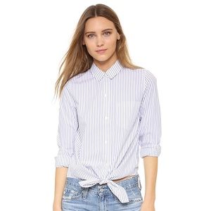 MADEWELL Tie Front Stripe Shirt in Abbey Stripe